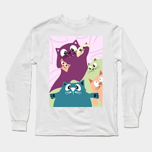 Abstract Cats Long Sleeve T-Shirt